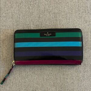 Kate Spade Neda Daycation Multi Party Stripe Zip Around Wallet